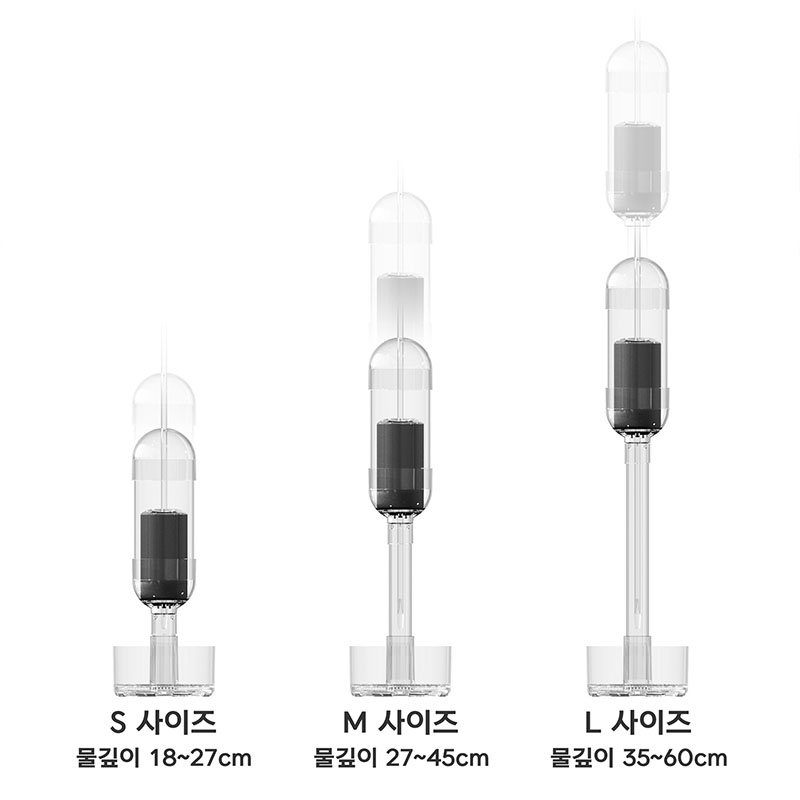 S 18~27cm, M 27~45cm, L 35~60cm의 물 깊이에 맞는 사이즈